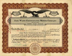 Jack Waite Consolidated Mining Co. - Stock Certificate