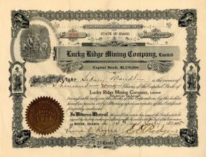 Lucky Ridge Mining Co., Limited - Stock Certificate