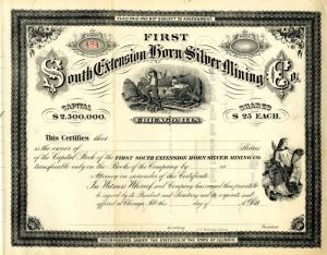 First South Extension Horn Silver Mining Co. - Stock Certificate
