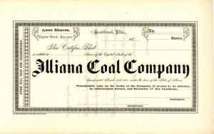 Illiana Coal Co. - Stock Certificate