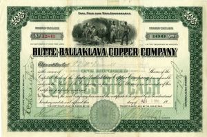 Butte-Ballaklava Copper Co. - Stock Certificate