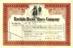 Rawhide Rector Mines Co. - Stock Certificate
