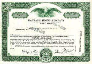 Wantagh Mining Co. - Stock Certificate