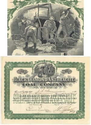 Black Diamond Anthracite Coal Co. - 1902 dated New Jersey Mining Stock Certificate