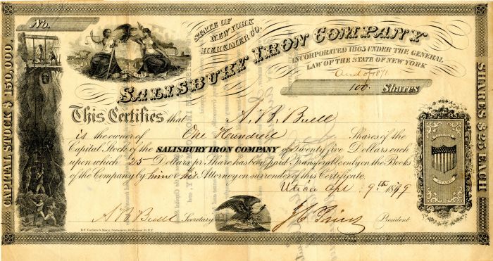 Salisbury Iron Co. - Stock Certificate