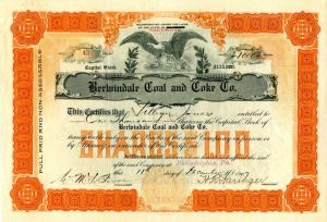 Berwindale Coal and Coke Co. - Stock Certificate