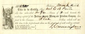 Herkimer County Mining and Petroleum Co. - Stock Certificate