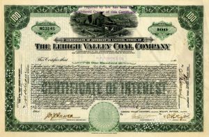 Lehigh Valley Coal Co. - Stock Certificate
