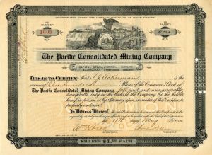 Pacific Consolidated Mining Co. - Stock Certificate