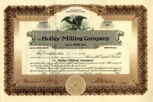 Holley Milling Co. - Stock Certificate