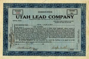 Utah Lead Co. - Stock Certificate