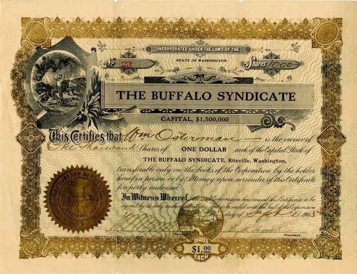 Buffalo Syndicate - Stock Certificate