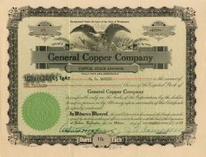 General Copper Co. - Stock Certificate