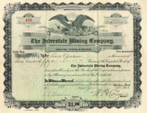 Interstate Mining Co. - Stock Certificate