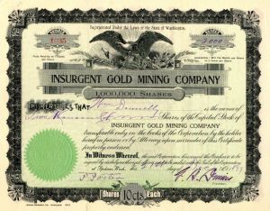 Insurgent Gold Mining Co. - Stock Certificate
