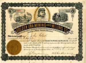 Golden Era Mining and Milling Co. - Stock Certificate