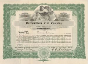 Northwestern Zinc Co. - Stock Certificate