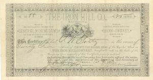 Iron Hill Co. - Stock Certificate