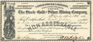 Steel Gold and Silver Mining Co. - Stock Certificate