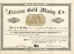 Fairview Gold Mining Co. - Stock Certificate