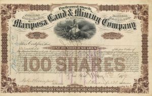 Mariposa Land and Mining Co. - Stock Certificate