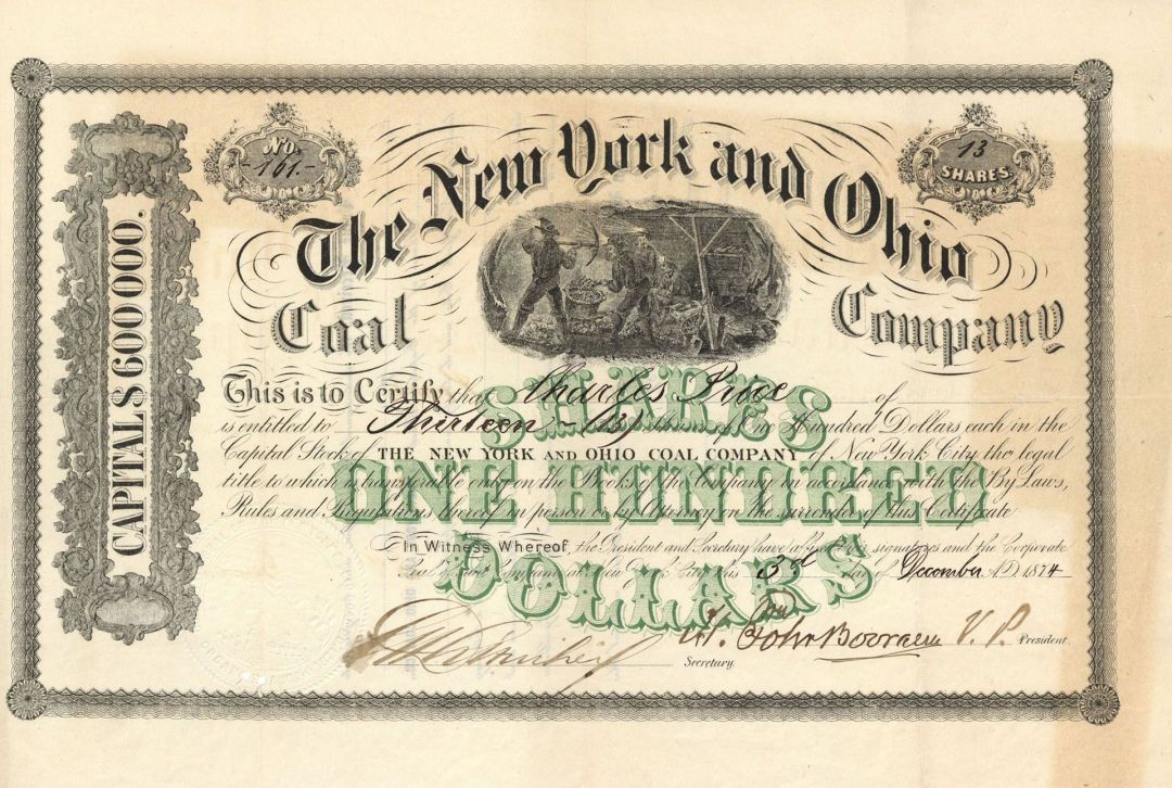 New York and Ohio Coal Co. - Stock Certificate