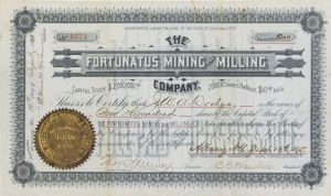 Fortunatus Mining and Milling Co. - Stock Certificate