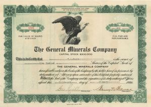 General Minerals Co. - Stock Certificate