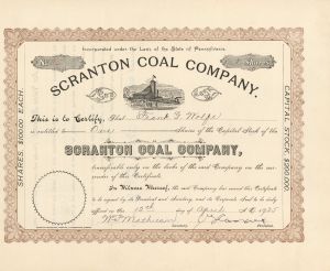 Scranton Coal Co. - Stock Certificate