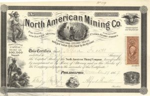 North American Mining Co. - Stock Certificate