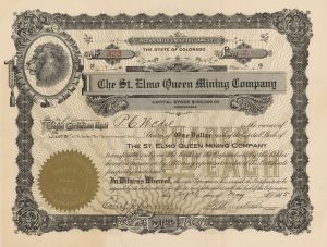 St. Elmo Queen Mining Co. - Stock Certificate