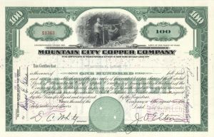 Mountain City Copper Co. - Stock Certificate