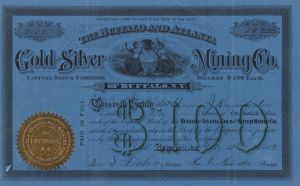 Buffalo and Atlanta Gold and Silver Mining Co. - Stock Certificate