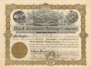 Black Mountain Mining Co. - 1905 dated Stock Certificate