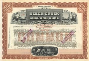Beech Creek Coal and Coke Co. - 1903-1947 dated Stock Certificate