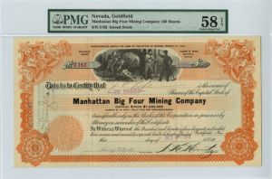 Manhattan Big Four Mining Co. - Stock Certificate