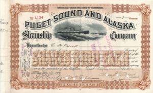 Puget Sound and Alaska Steamship Co. - Stock Certificate