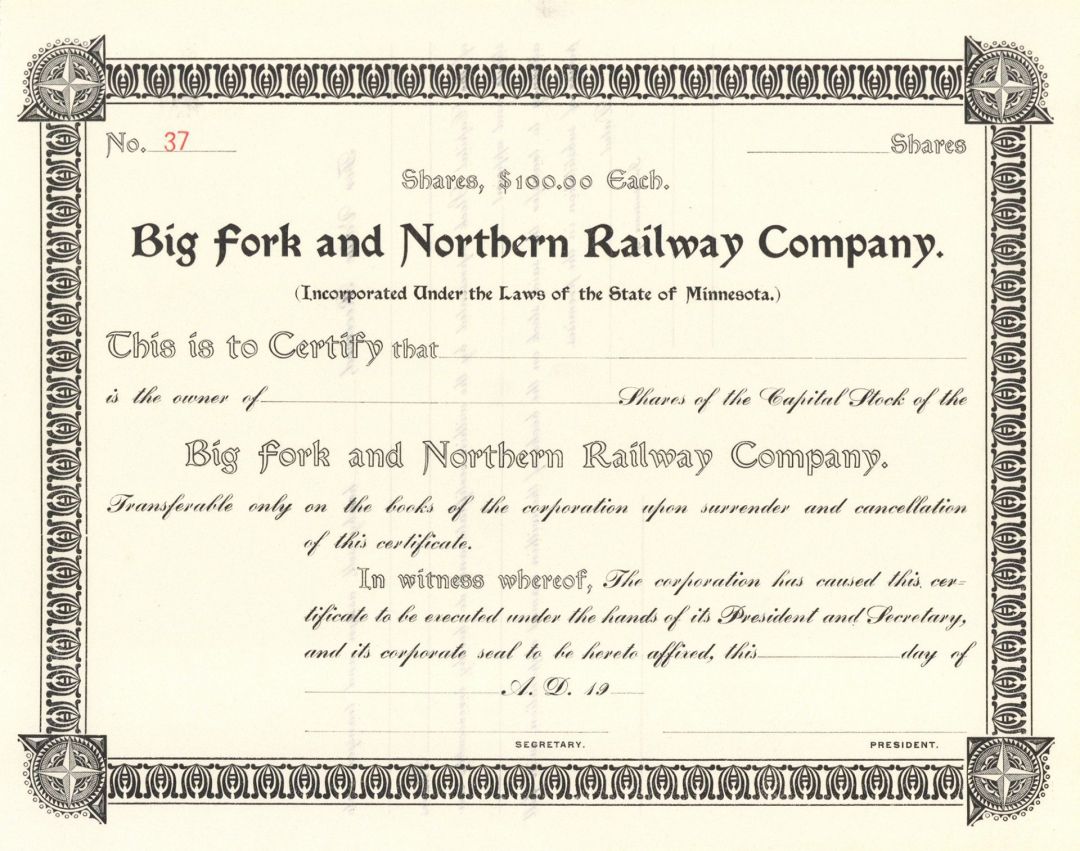 Big Fork and Northern Railway Co. - Northern Pacific Archive