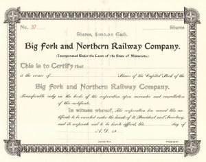 Big Fork and Northern Railway Co. - Northern Pacific Archive