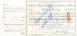 Northern Pacific, La Moure and Missouri River Railroad Co. - High Denomination Stock Certificate