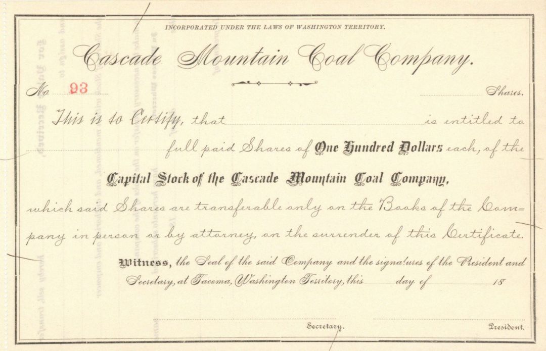 Cascade Mountain Coal Co. - Northern Pacific Archives