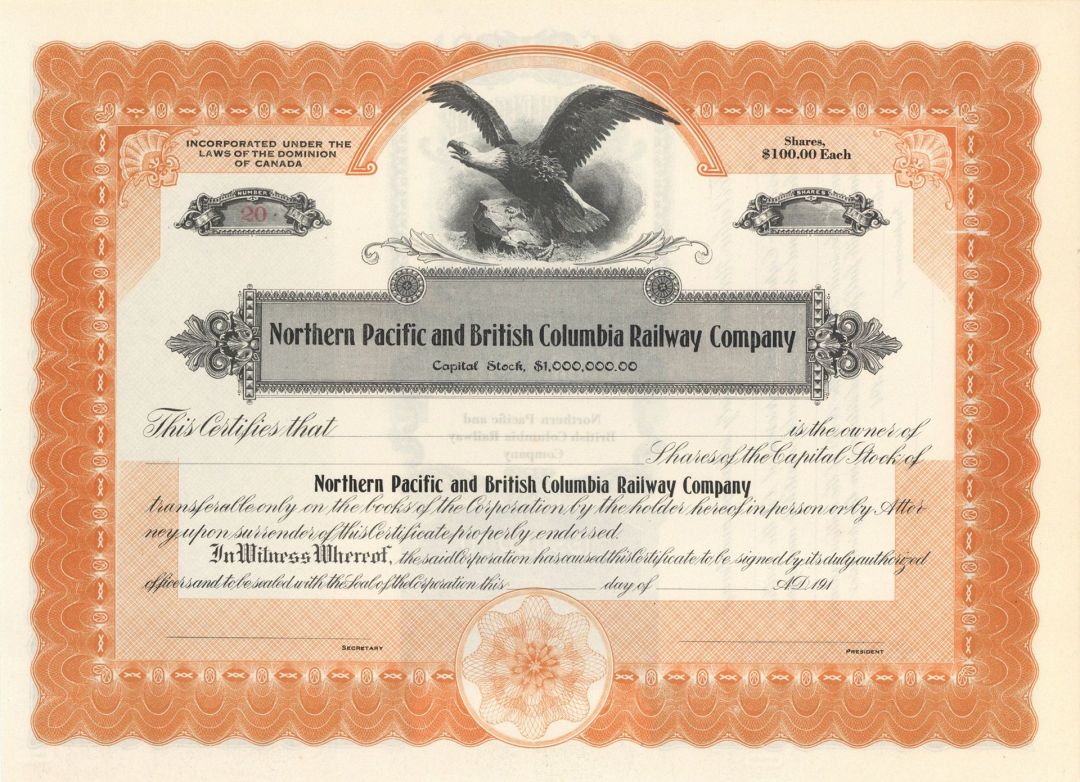 Northern Pacific and British Columbia Railway Co. - Northern Pacific Archives