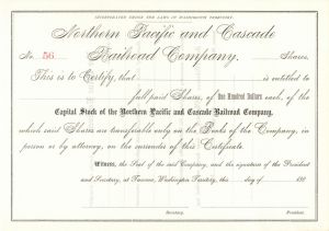 Northern Pacific and Cascade Railroad Co. - Northern Pacific Archives