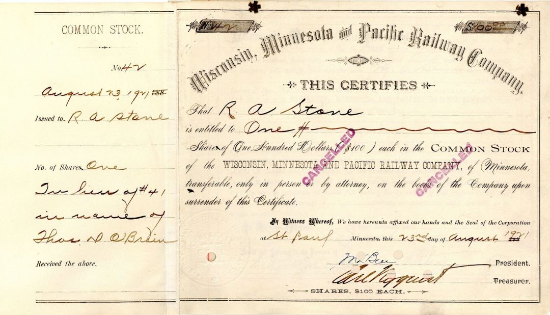 Wisconsin, Minnesota and Pacific Railway Co. - Northern Pacific Archives