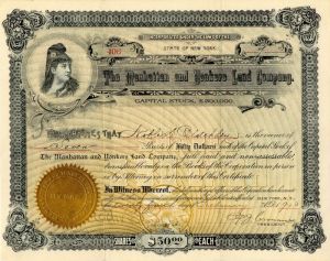 Manhattan and Yonkers Land Co. - Stock Certificate