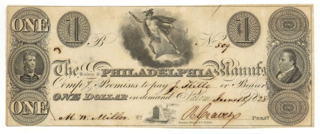 The Salem and Philadelphia Manufacturing Co. $1 - Obsolete Notes