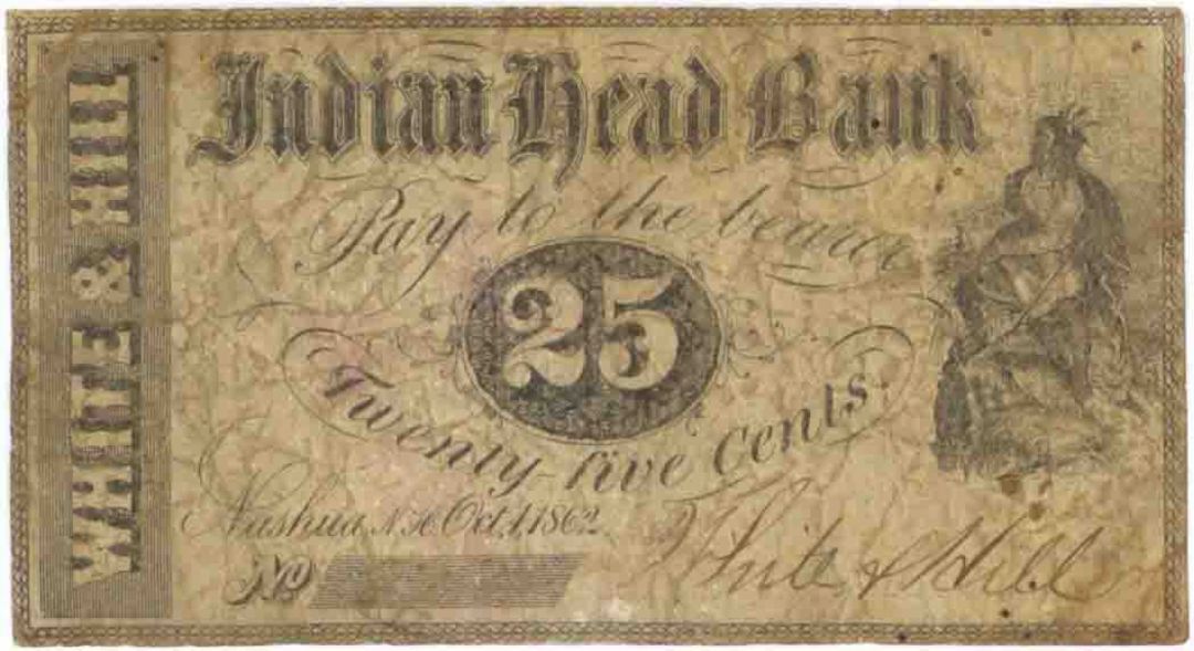 Indian Head Bank - Fractional Currency - Nashua, New Hampshire - Paper Money