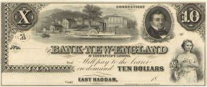 Bank of New England $10 - Obsolete Notes