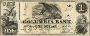 Columbia Bank $1 - Obsolete Notes