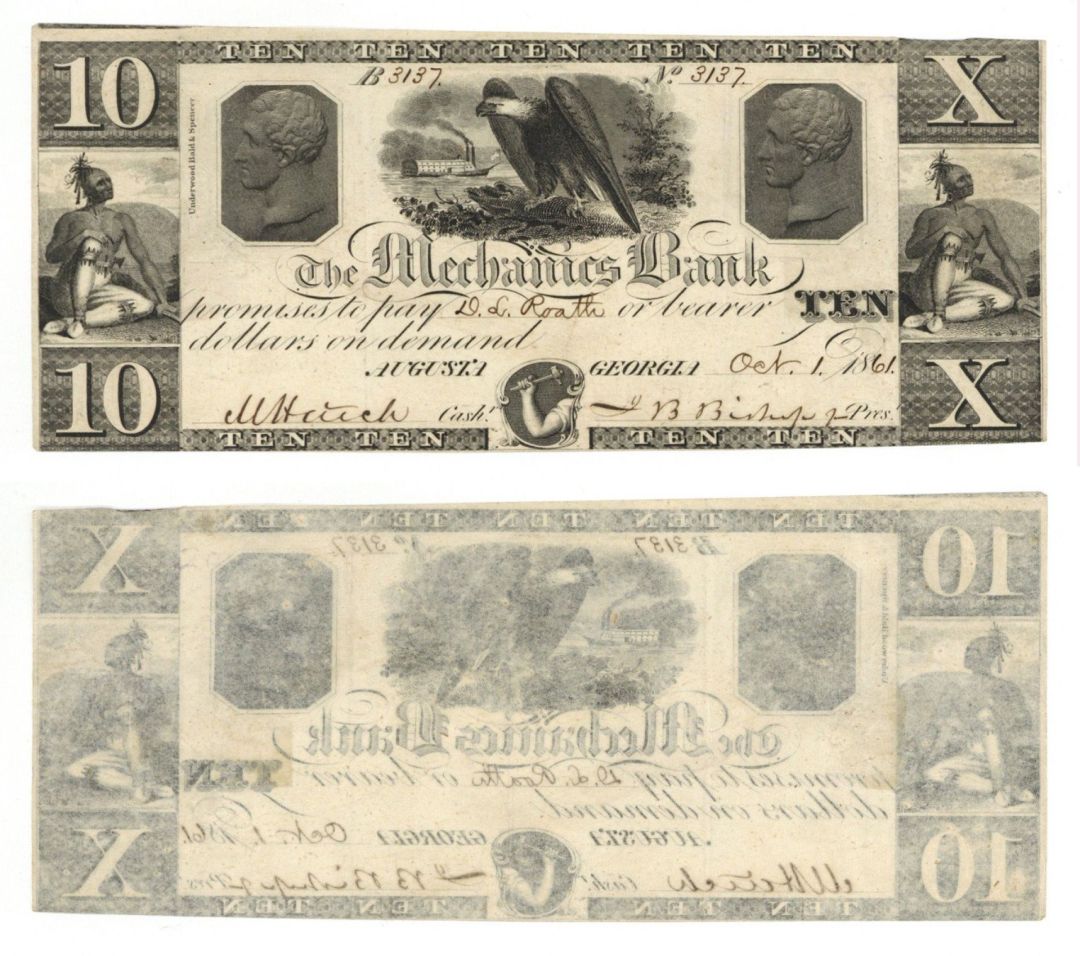 Mechanics Bank $10 - Obsolete Currency